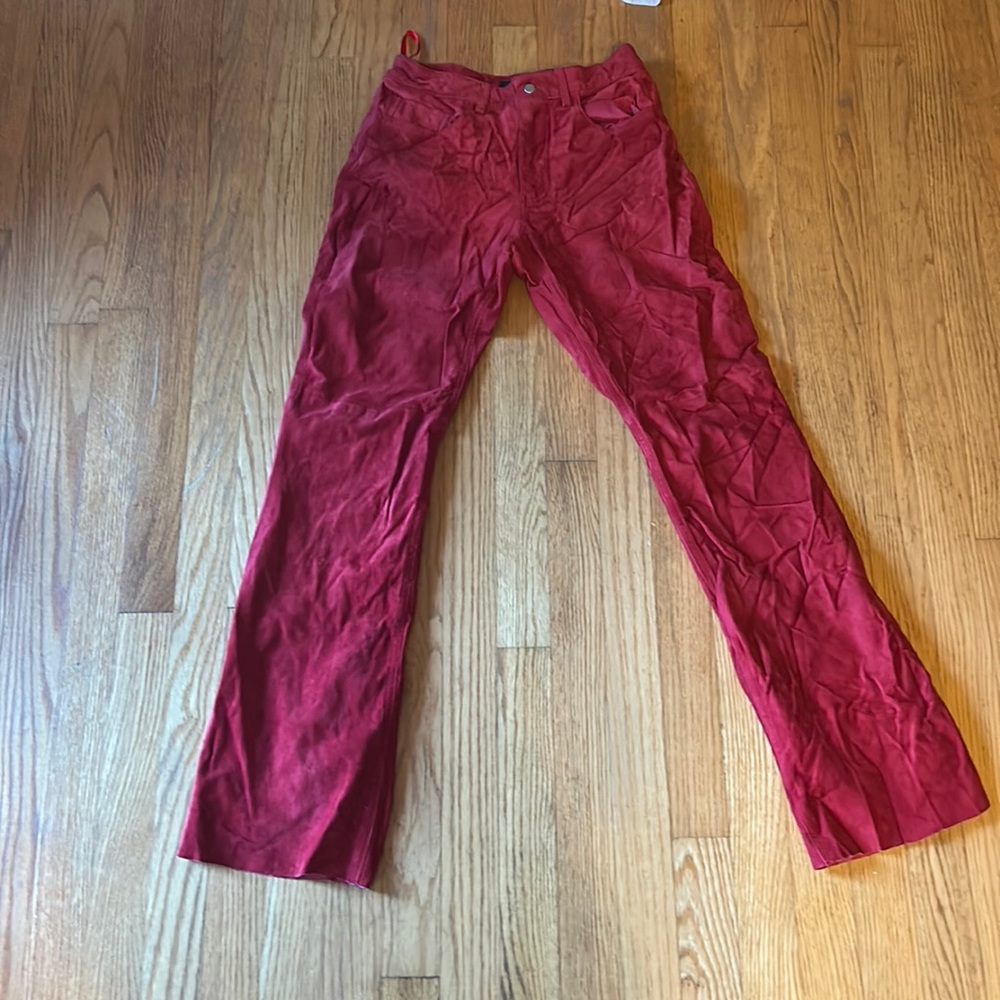 Red bootcut jeans